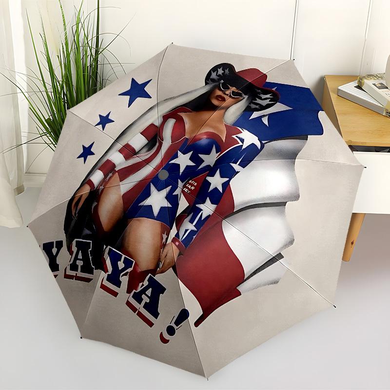 1pc Beyonce Automatic Folding Umbrella, Portable Collapsible Design, Casual Outdoor Accessory L1202043