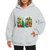Ladies' Christmas Style Printed Hoodie With Wool And Pockets For Women