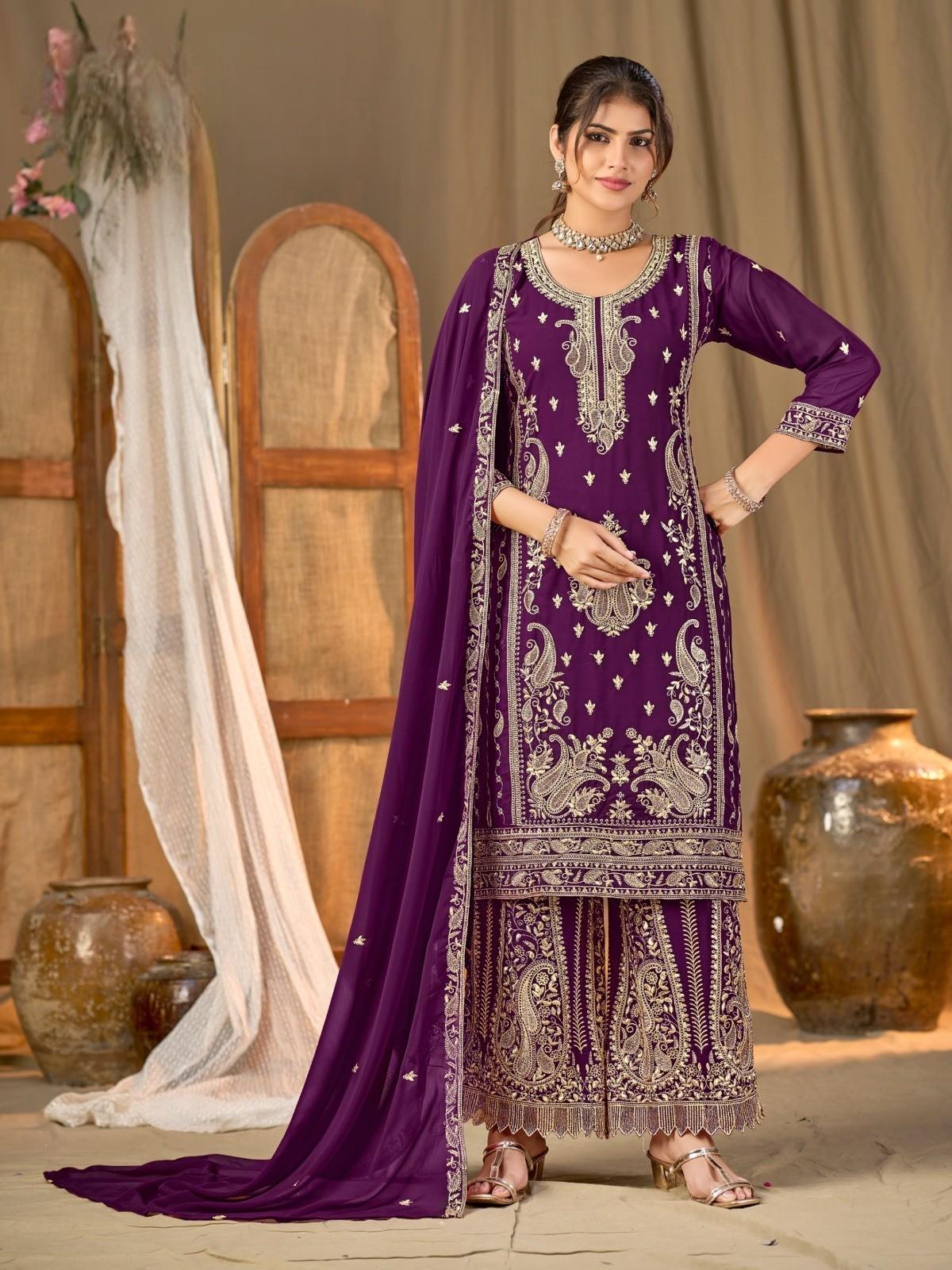Indian Paksiatni Bollywood Palazzo Suit Designer Beautiful Ethnic Salwar Kameez M-38