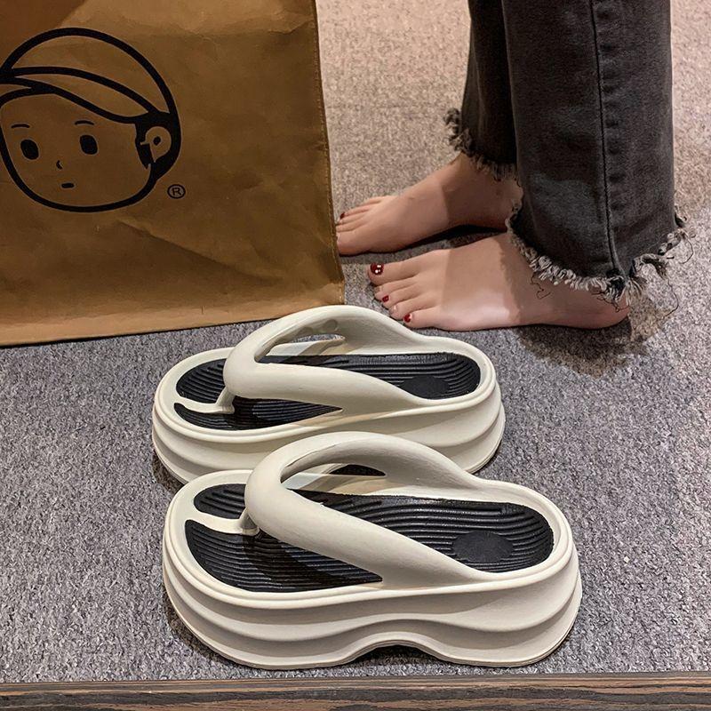 

Женские шлепанцы на толстой подошве для летней моды, трендовые шлепанцы Poop Feeling Seaside Beach, сандалии 40/41 белый