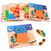 Baby High Quality 3D Wooden Puzzles Educational Cartoon Animals Early Learning Intelligence Puzzle Game Toys For Children