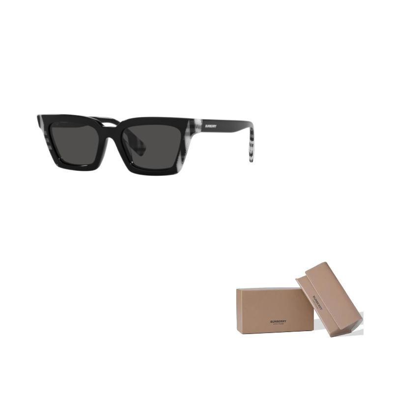 

Burberry Check Letters Irregular Sunglasses Women s Black 52 чёрный
