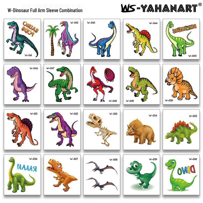 Cartoon Unicorn, Mermaid, Pirate, and Dinosaur Space Water Transfer Tattoo Stickers