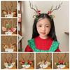 Plush Children Deer Antler Hair Clip Bowknot Christmas Hat Headabnd Lovely Elk Hair Clip  Girls
