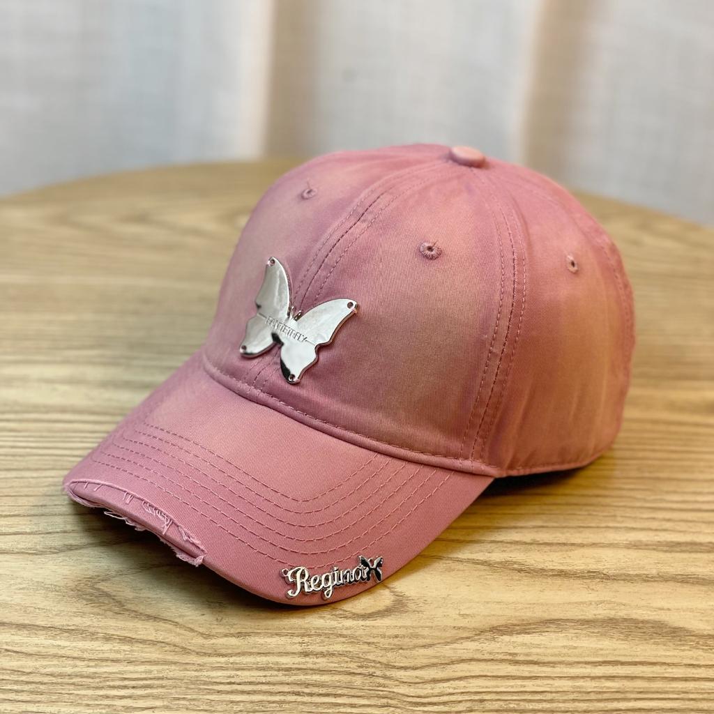 Hut mit Farbverlauf Mädchen Schmetterlingsdekoration Nische Schirmmütze Süß Cool Hot Girl Softtop Baseballkappe Großer Kopf Trendig