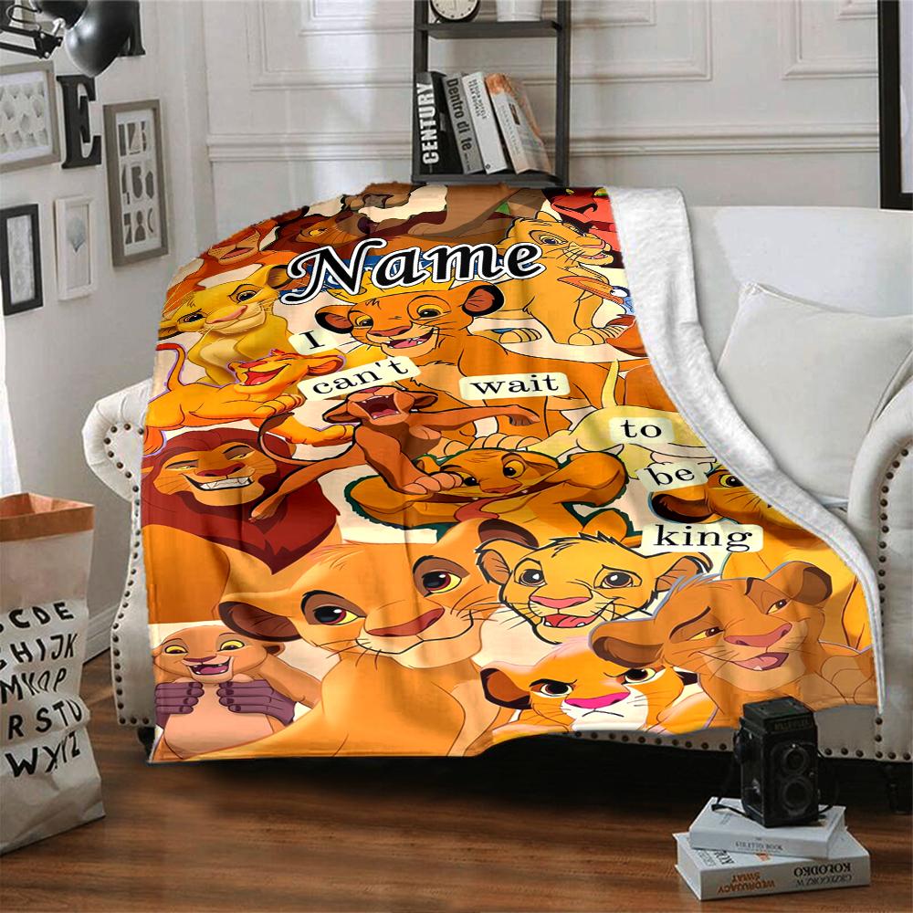 Custom Name Lion Adventure Party Blanket For Couch Bed Plush Cozy Fuzzy Blanket Super Soft Warm Blankets For Fall And Winter 0916268