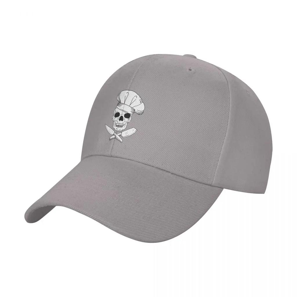 Skull Wearing Chef Hat and Crossed Kitchen Knives Baseball Cap summer hat beach hat designer cap black Women Caps Unisexs