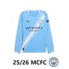 25 26 Soccer Jersey Manchester City Home Jersey Man City Long Sleeve Mcfc Jersey Replica 780...