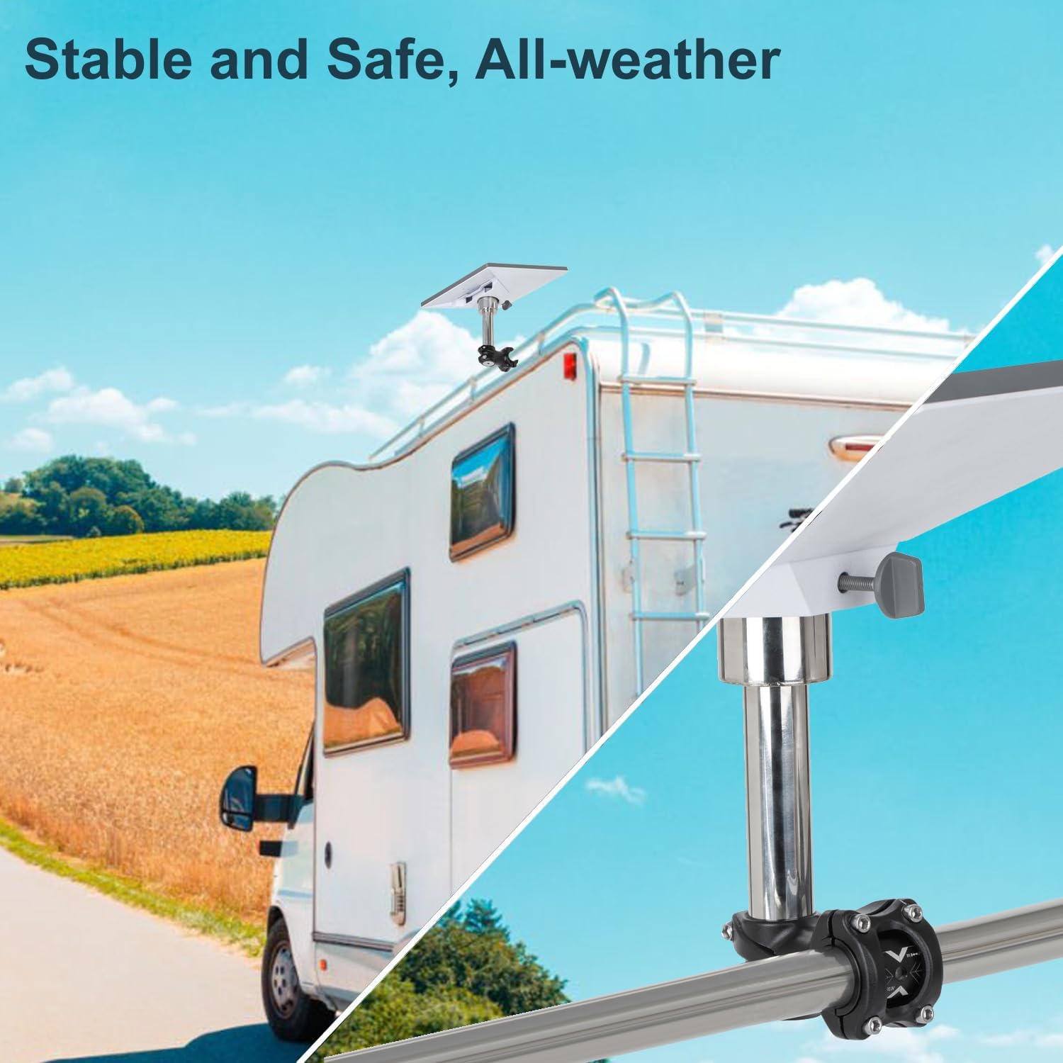 

Starlink Mini Pole Clamp Mount Kit, Starlink Mini Rv Ladder & Roof Rack & Pole Clamp Mount Compatible with Pipe Range 0.9-1.3 , Compatible Starlink