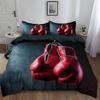 Boxing Gloves Duvet Cover Set,Soft Brushed Microfiber All-Season Bedding,Durable Reversible Black Quilt Cover For Kids Boy Teens