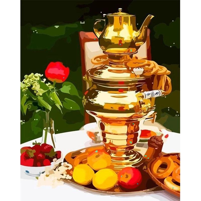 5D Diy Diamond Painting Flowers Cup Fruit Cross Stitch Kit Full Drill Round Embroidery Mosaic Art Picture Of Rhinestones Decor