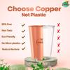 Zandu Pure Copper Water Tumbler Set 2 x 300 ml Eco Friendly BPA Free Reusable Drinking Cups For Home Kitchen Use