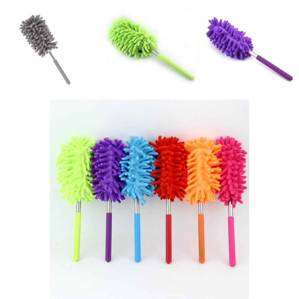 Multifunction Telescopic Dusting Brush With Synthetic Fiber Head For Household Use