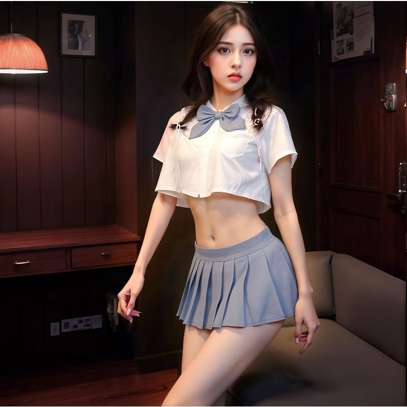Female Sexy Campus JK Uniform College Seduction Pure Lust Pleated Skirt Sexy Lingerie