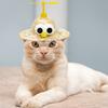 Pet Straw Hat with Bamboo Dragonfly Propeller Mini Woven Straw Hat for Cats Small Dogs Cartoon Cinco De Mayo Sun Cap for Outdoors