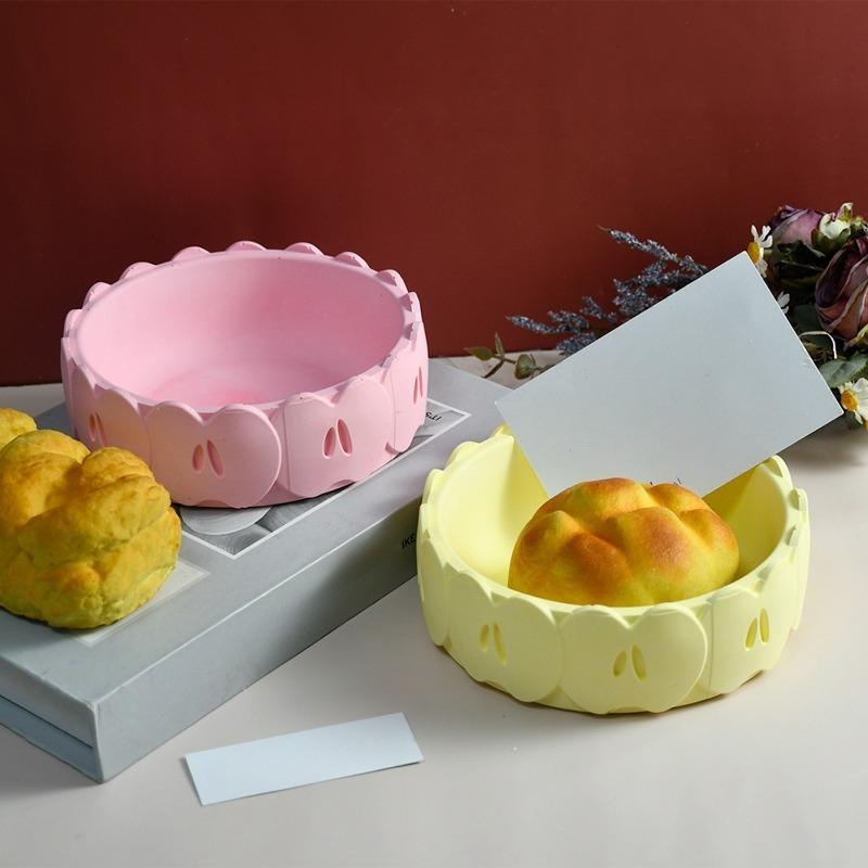 Creative Apple Storage Tray Silicone Mold Gypsum Pendant Apple Jewelry Storage Box Molds Ins Style Baking Dessert Tray Mould