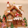 Battery Powered Music Box Snow House Ornament Christmas Handmade Holiday Decoration with Battery Powered LED Light