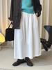 Louvre Korean Style High Waist Buttoned Elastic 3D Slimming Long Skirt - Women's Casual Spring Collection