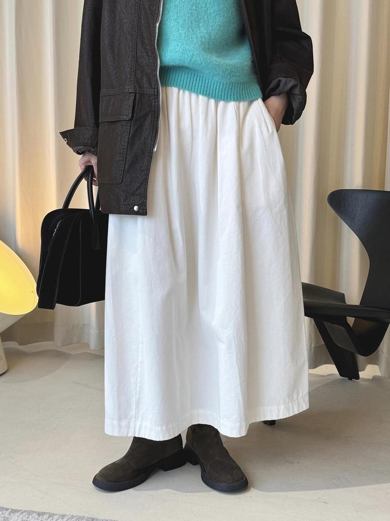 Louvre Korean Style High Waist Buttoned Elastic 3D Slimming Long Skirt - Women's Casual Spring Collection