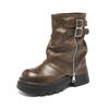 Brown Martin boots new autumn platform pile short boots Maillard western cowboy boots