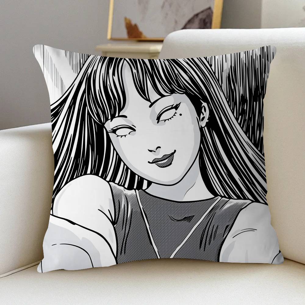 

Horror Anime Tomie Junji Ito Manga Decorative Room Aesthetics Pillow Case Home Decor Bedroom Sofa Bed Couch Pillow Cover 45x45 12x12Inch