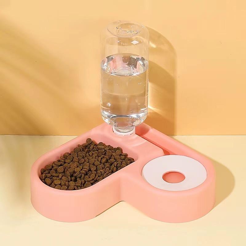 Pet Bowl Saves Space and Reduces Rollover Wet Mouth Cat Bowl Pet Automatic Water Dispenser Pet Food Basin Dog Bowl