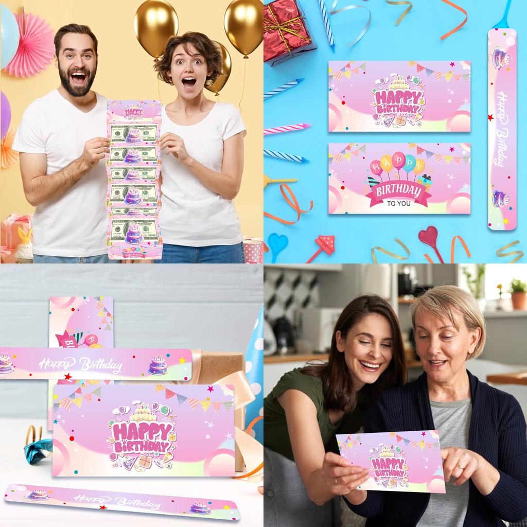 Pink Cake Birthday Red Envelope With Cash Storage For Celebrations And Holiday Gifting