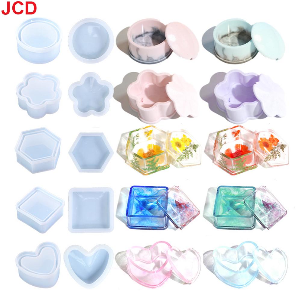 Epoxy Resin Hexagonal Crystal DIY Jewelry Box Silicone Mold Love Heart Storage Box Mold Brush Pot Resin Mold Jewelry Handcrafts