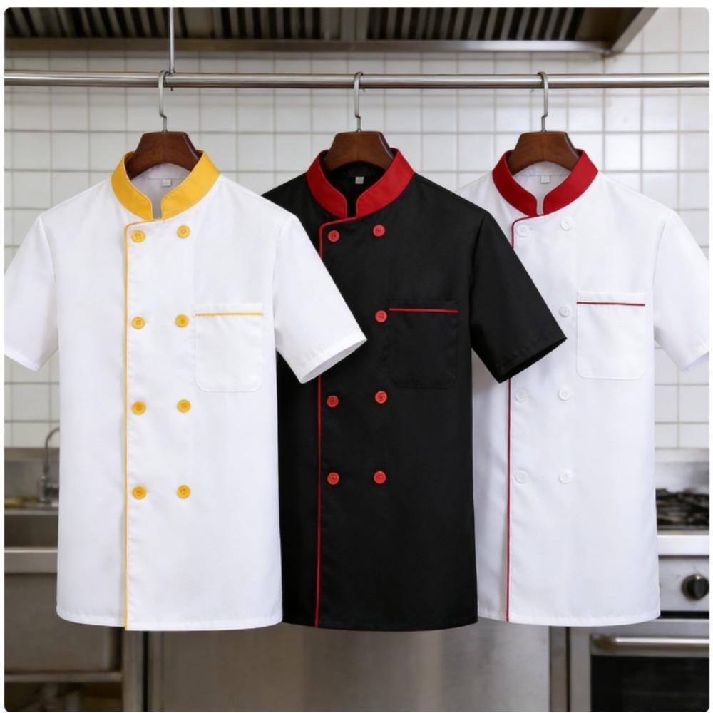 Lightweight Short Long Sleeve Chef Uniform Breathable Summer Workwear for Men Women Hotel Restaurant Kitchen Bakeshop