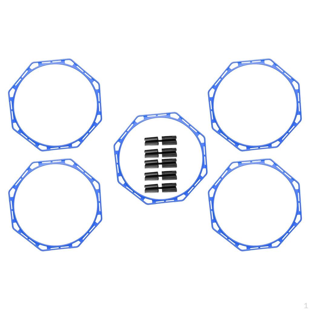 5 Pack Agility Rings 19.69inch Training Tools for Football And Rugby