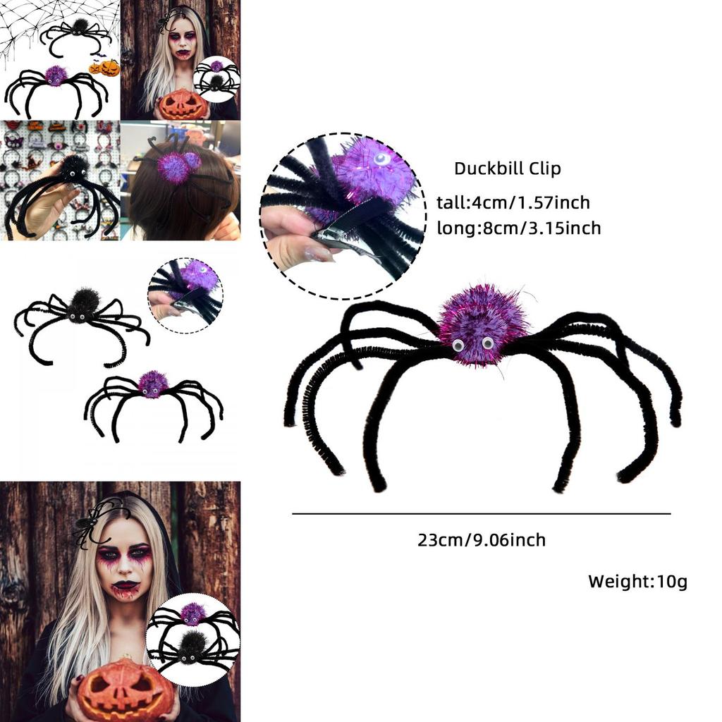 Halloween Spider Hair Clips Unique Diy Spider Leg Design Hair Accessories For Women And Girls