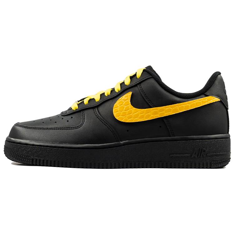 Nike Air Force 1 Gold Coast Slip Resistant Abrasion Resistant Low top Skateboard Shoes Women's Black Yellow DD8959-001(Team219-)