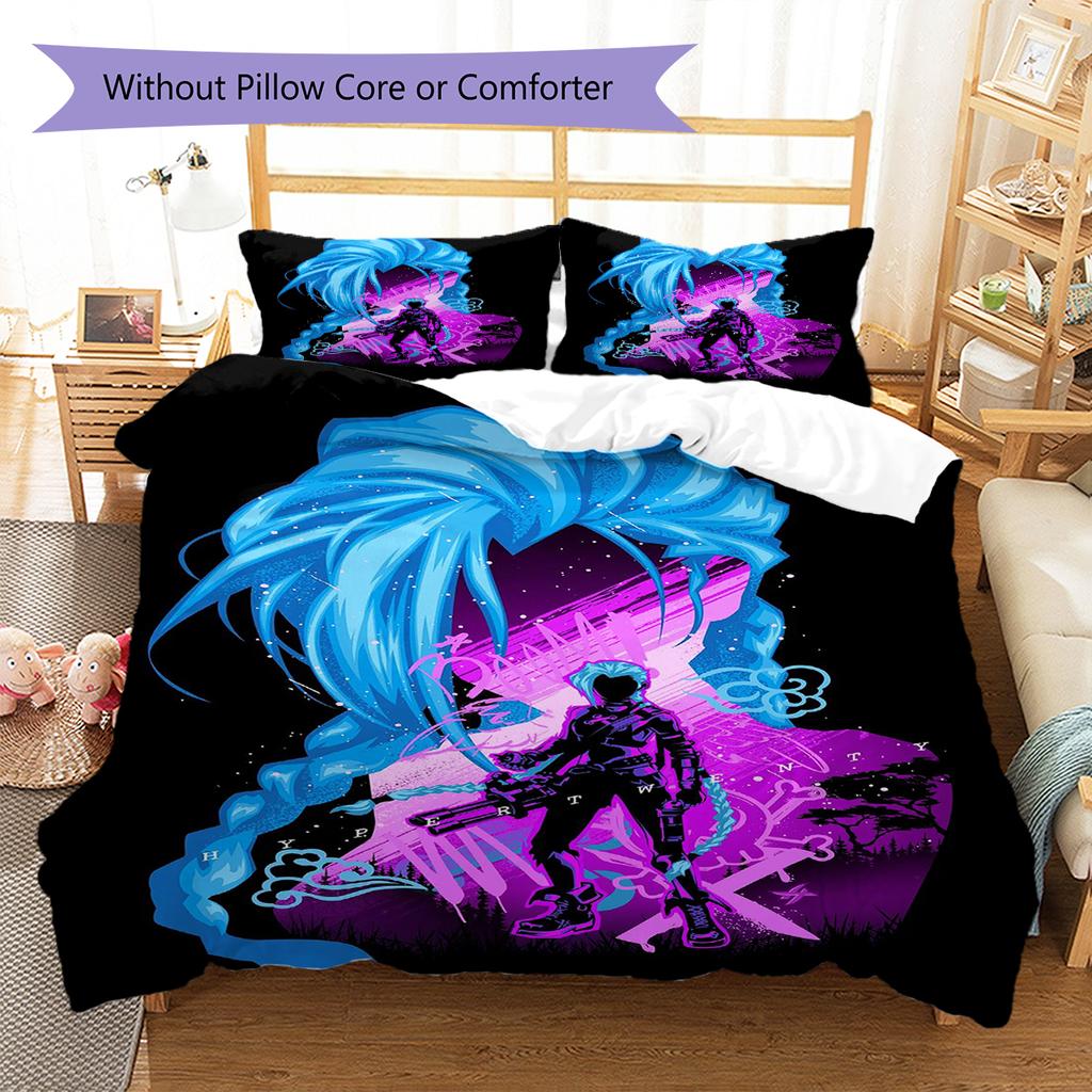 Jinx Pattern Bedding,Quilt Set Quilt Cover Pillowcase Home Birthday Gift (1 * Duvet Cover + 2 * Pillowcase, Without Core)
