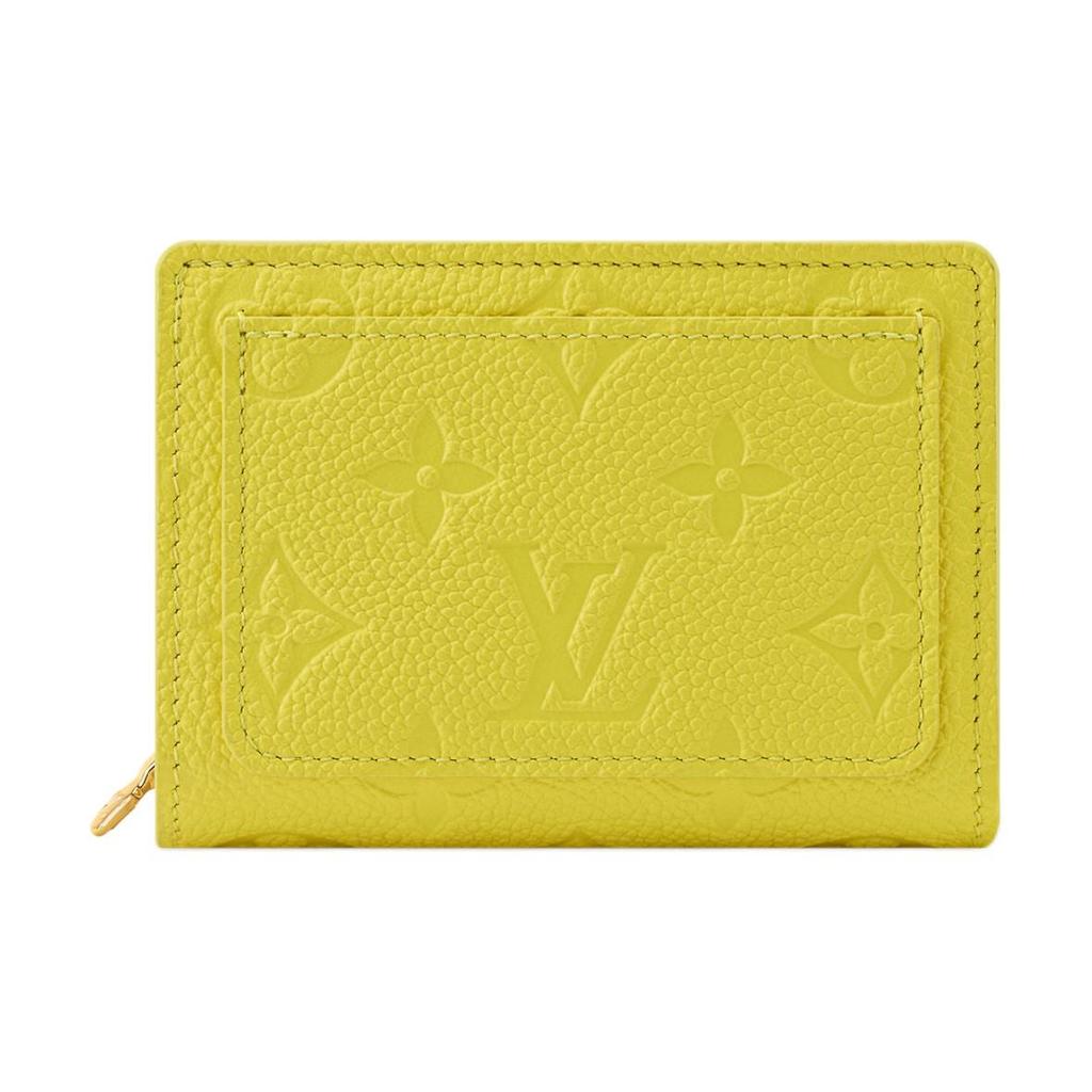 LOUIS VUITTON Portefeuille Comet Grain Cow Leather Wallet Women's Lemon M25709