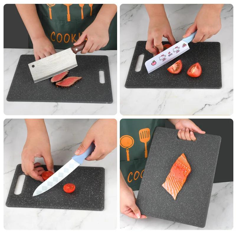 Three piece set of double-sided classification rolling surface and panel, cut fruit antibacterial imitation marble cutting board