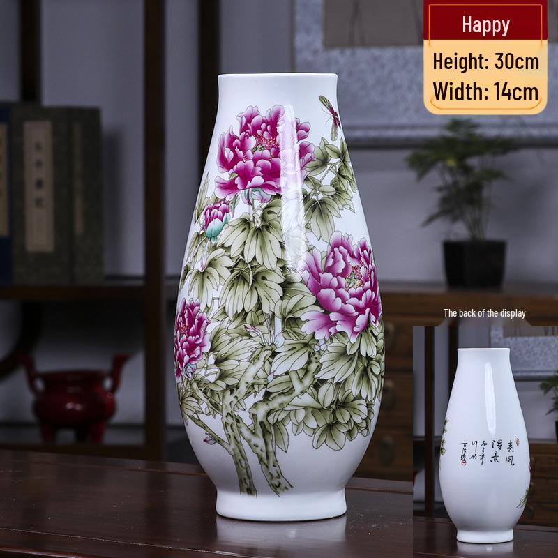 Modern Minimalist Ceramic Vase for Dried Flowers - Porcelain Ornament for Living Room Decor