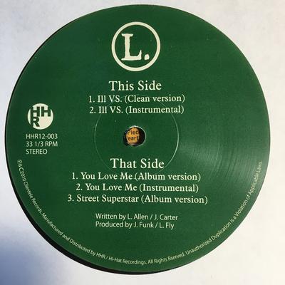 12inch Record L.  Ill VS.  You Love Me  Street Supe HHR12003 HiHat 2010 Japan Rap  HipHopRB Used