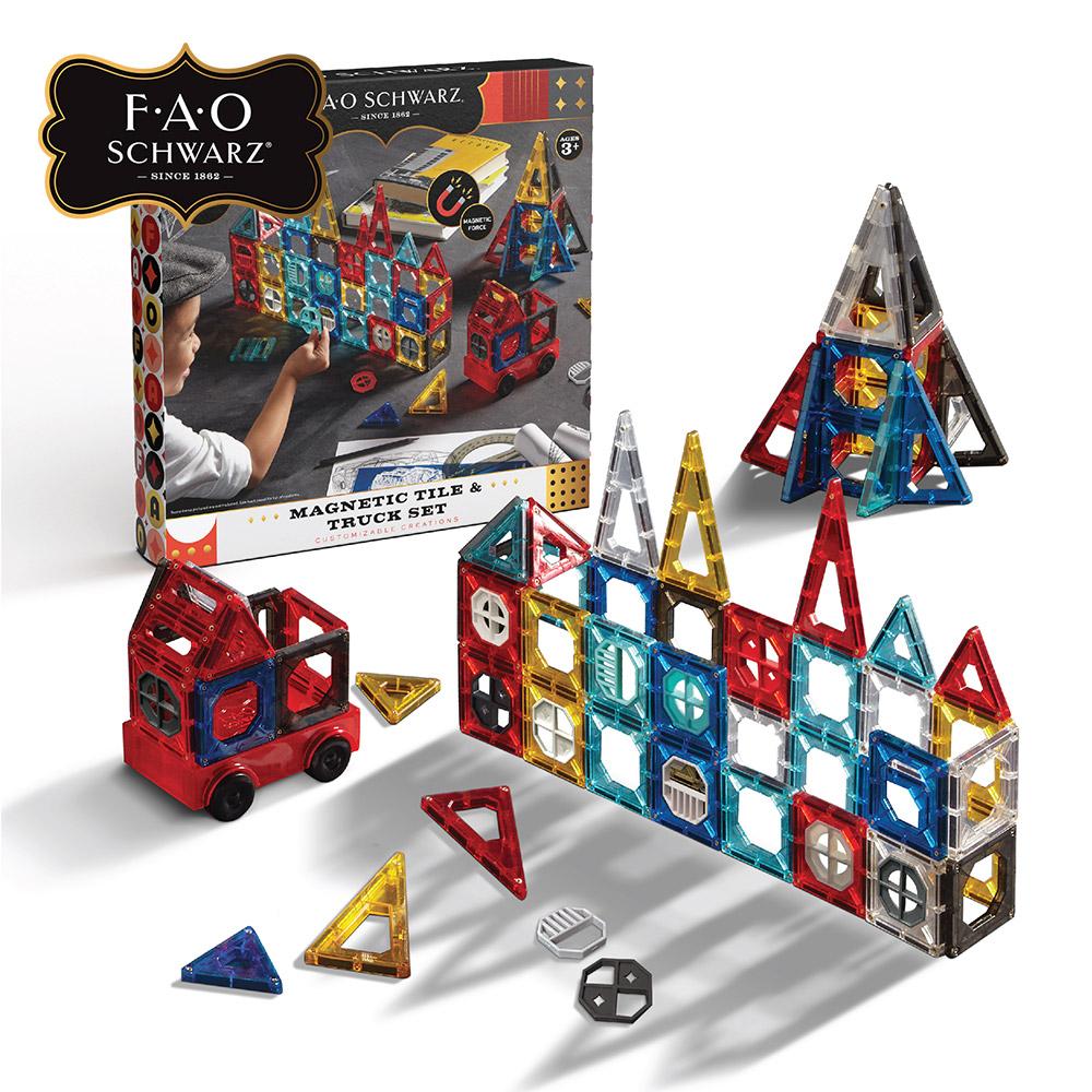 [toytron] FAO Schwarz Magnetic Block Truck Set (43pcs)