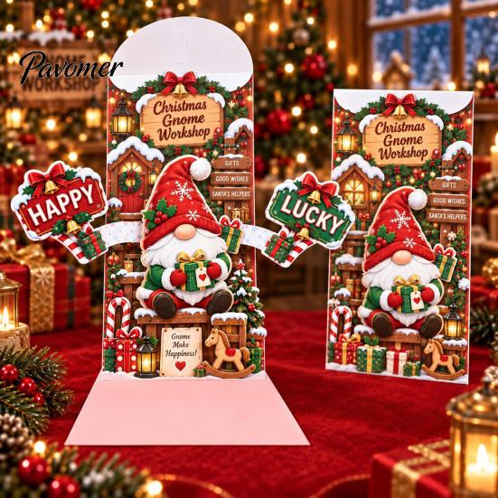 Reindeer Design Holiday Stationery 3D Pop Up Christmas Card, Money Gift Card Holder with Decorative Paper Craft Cards Cash Slot, Hummingbird
