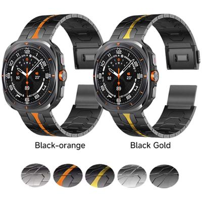 Magnetic Clasp Strap for Samsung Galaxy Watch 7 Ultra 47mm Stainless Steel Wristband for Samsung Watch 7 Ultra 47mm Metal Strap