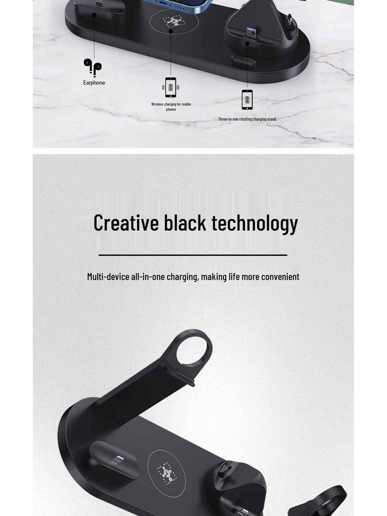 Certified 15W 3-in-1 Wireless Charging Stand for iPhone, Watch & Earbuds