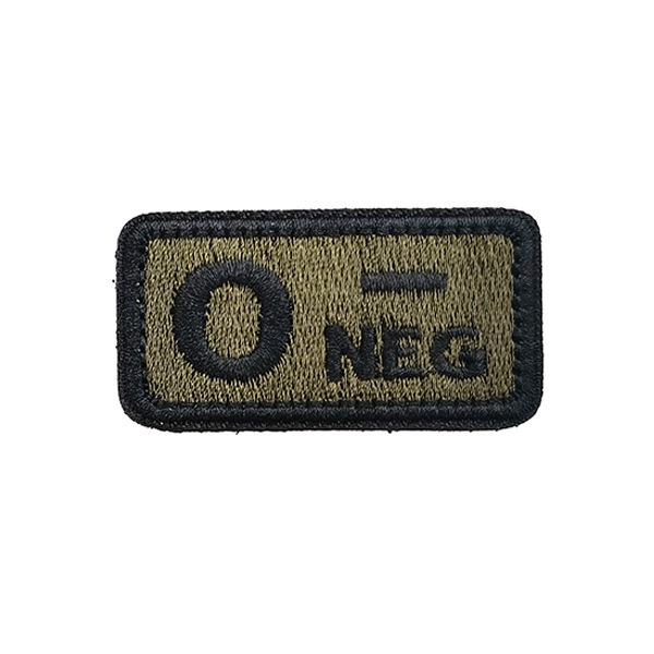 Embroidered Tactical Blood Type Velcro Patch for A, O, AB, POS, NEG Identification