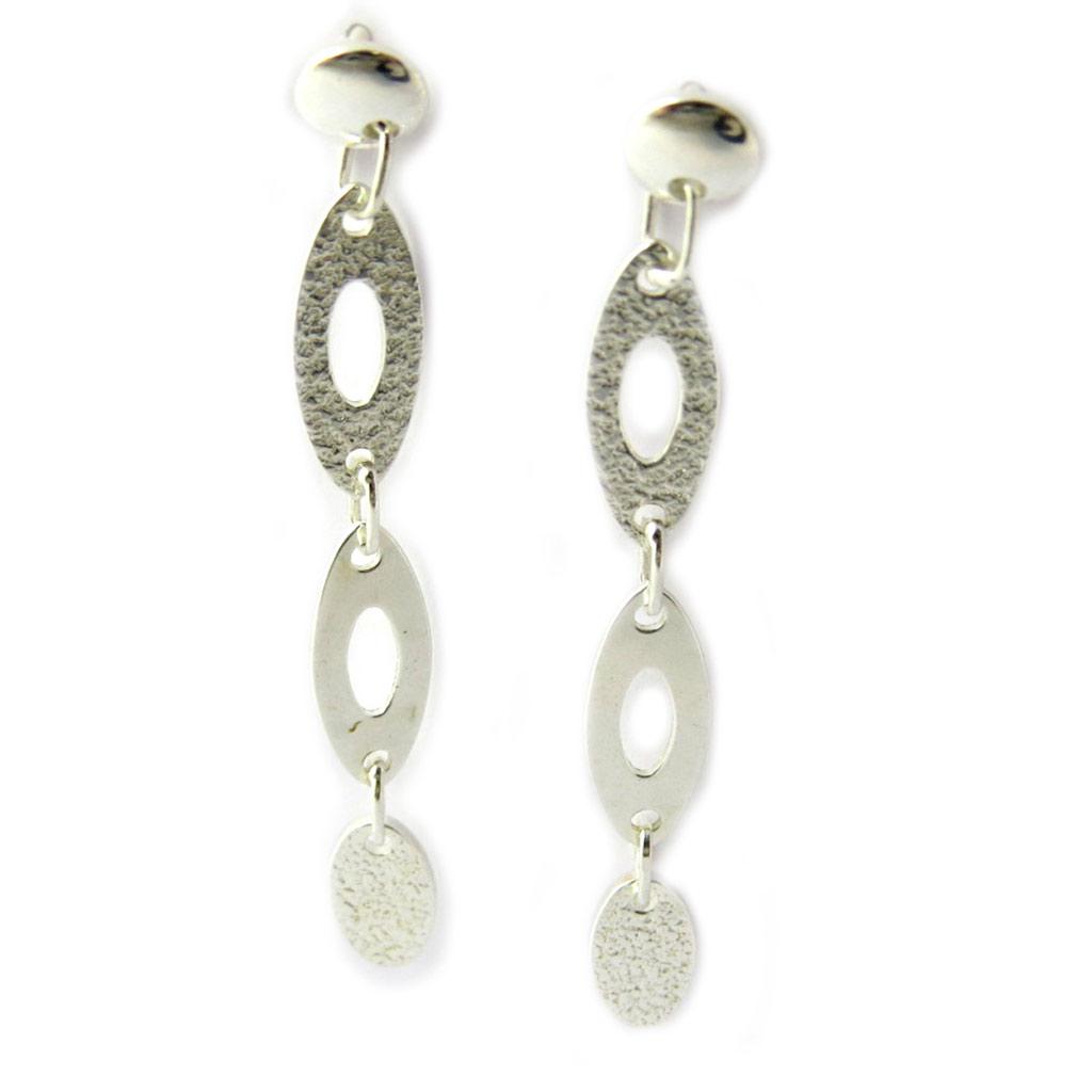 Les Trésors De Lily [D7917] - Silver 'Calissons' Earrings