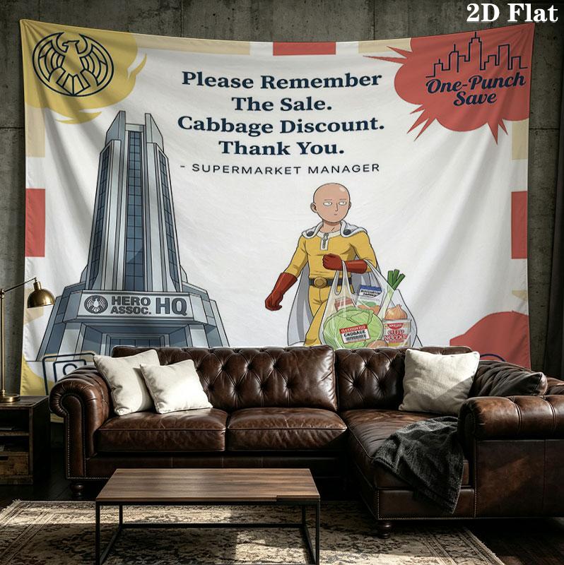Onepunch Man Wandteppich Ästhetisches Wandbehang Gedruckter Stoffdecke Dekorative Wandteppiche Für Schlafzimmer Wohnzimmer Heimdekoration