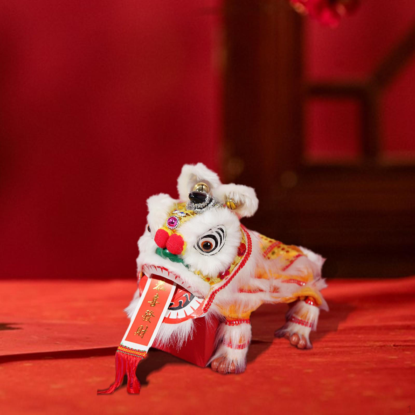 

Китайский Лев Марионетка Игрушка Украшение Традиционный, Дергать за ниточку жёлтый