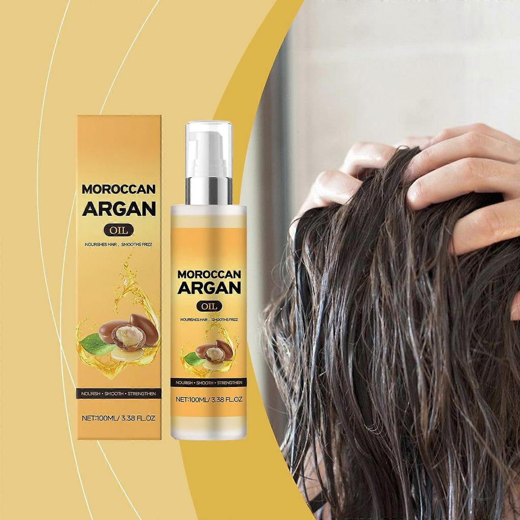 Moroccan Argan Oil Hair Serum 100ml Anti-Frizz Repair Treatment for Dry Damaged Hair Shine & Smooth