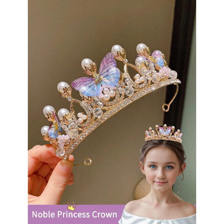 1pc Multi-Color Princess Crown Hair Hoop, Luxury Girl Hair Accessory Multicolor1Piece разноцветный