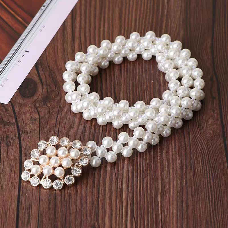 Elegant Pearl Waist Chain For Women With Adjustable Elastic Belt For Summer Fashion Accessory