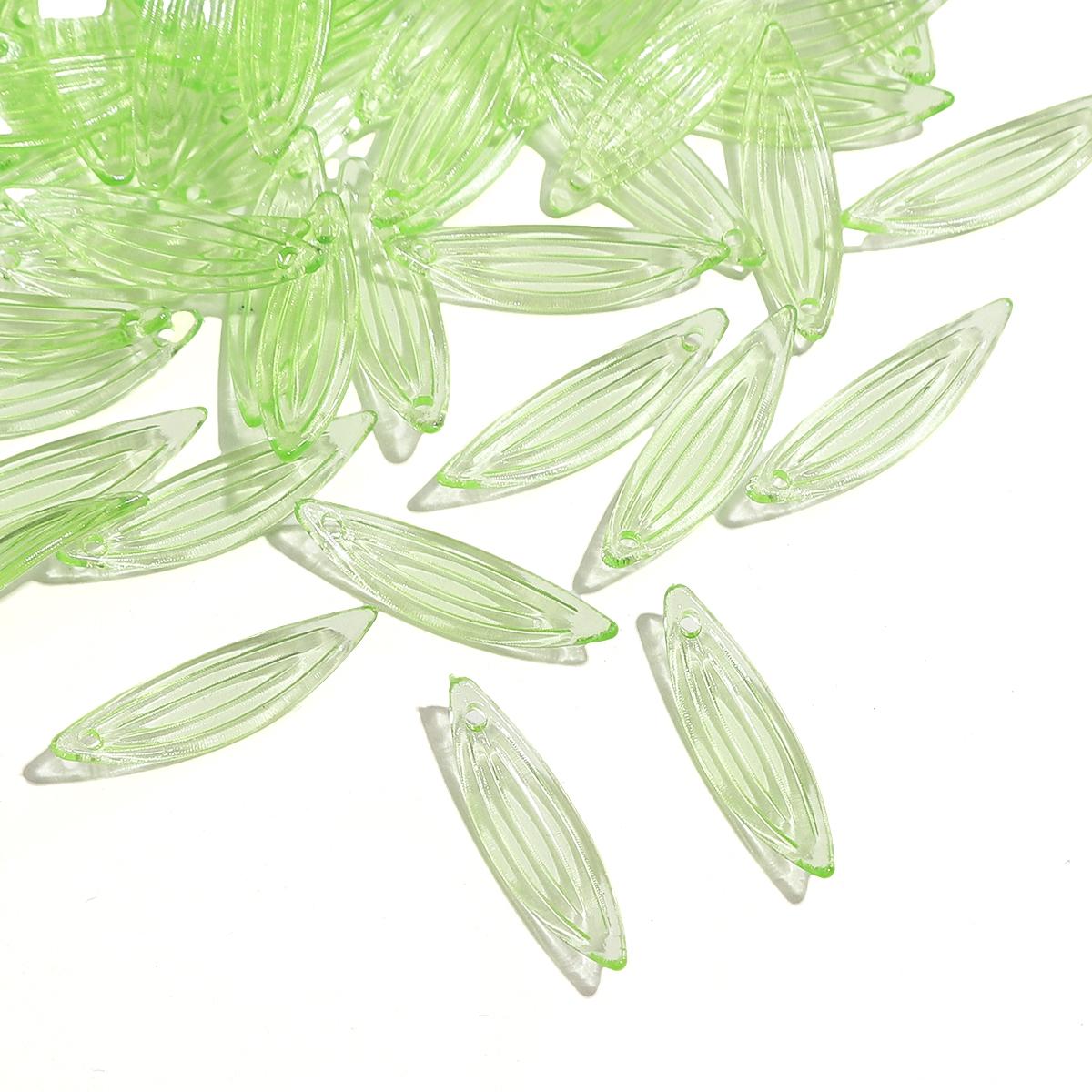 

50 шт./пакет акриловые мини-бусины в форме листа для самостоятельного изготовления браслета, ожерелья, серег, ювелирных изделий, аксессуаров 23x6.5mm 50pcs/bag