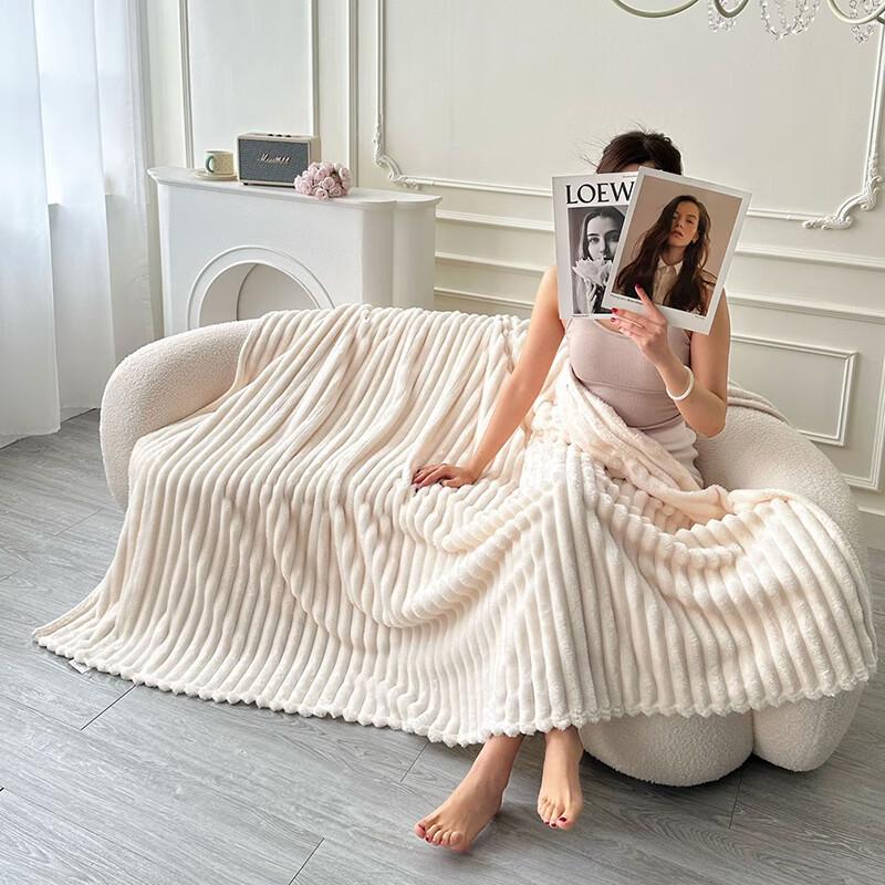 LISM Knitted Striped Warm Blanket